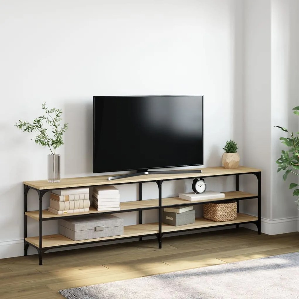 826755 vidaXL Comodă TV, stejar sonoma, 180x30x50 cm, lemn prelucrat și metal
