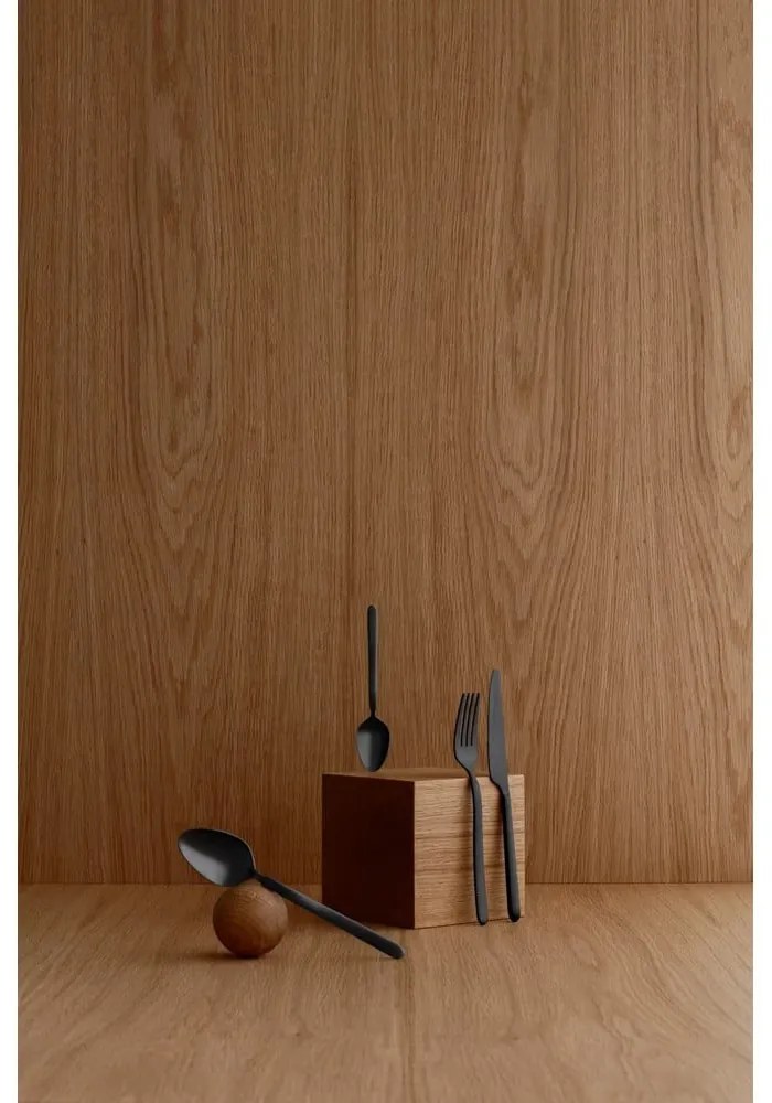 Tacâmuri negre din oțel inoxidabil 16 buc. Stella – Blomus