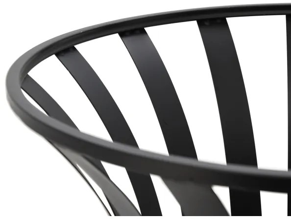 Vatră portabilă pe lemn cu grătar neagră