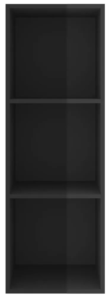 Dulap TV montat pe perete, negru extralucios, 37x37x107 cm, PAL 1, negru foarte lucios, 37 x 37 x 107 cm