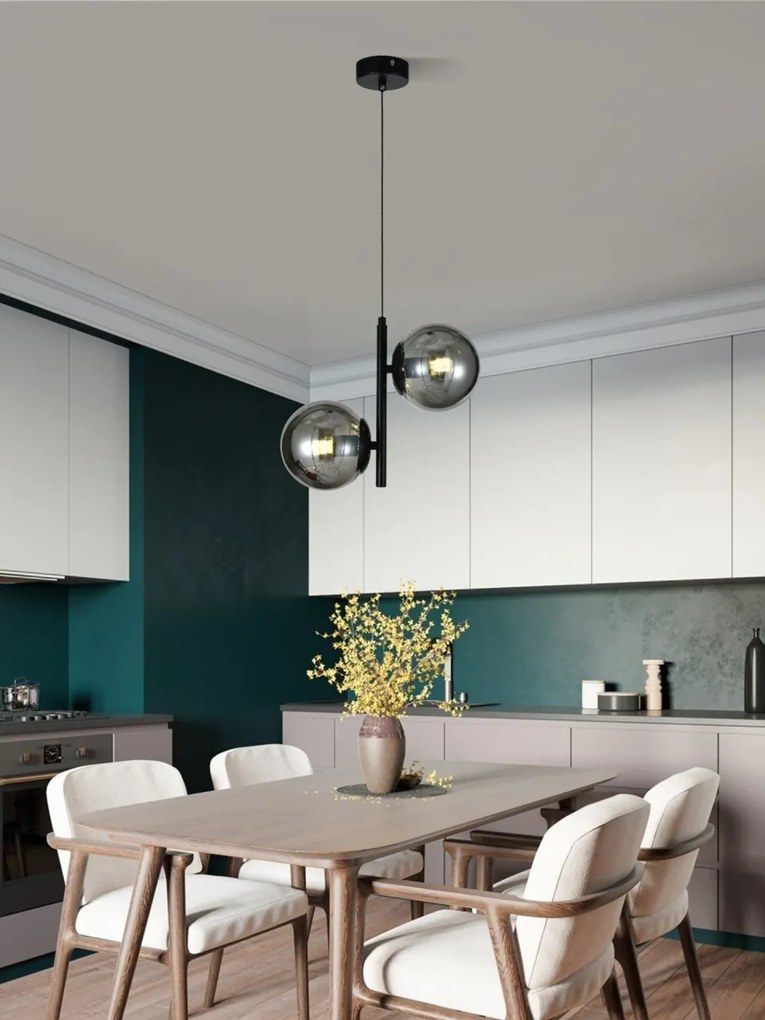 Lustra N6804-2 abajururi elegante, finisaj negru