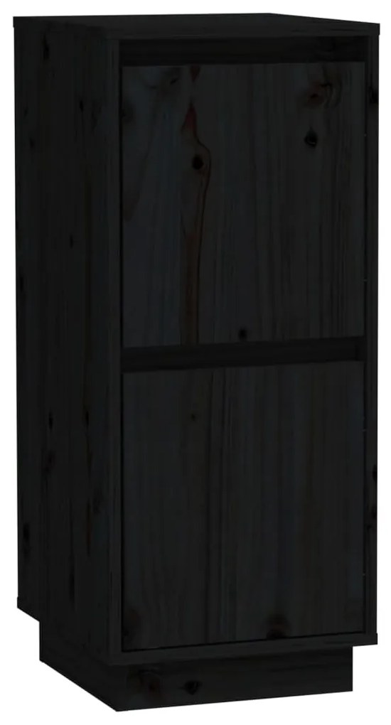 813388 vidaXL Servantă, negru, 31,5x34x75 cm, lemn masiv de pin