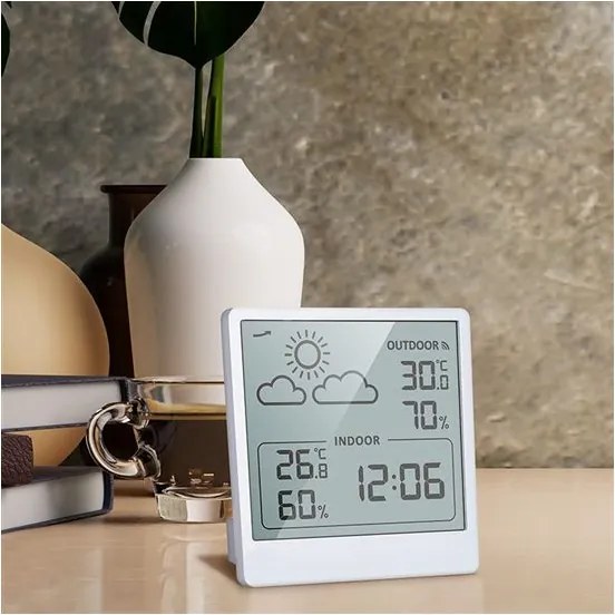 Termometru digital Solight TE48W - alimentare 5V/2xAAA + 2xAAA, alb