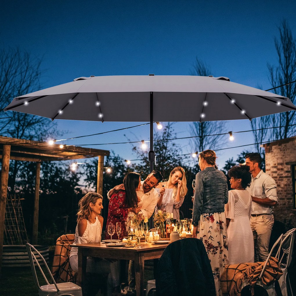 Outsunny Parasolar Ovale Gri Inchis 440 x 256 cm | Aosom Romania