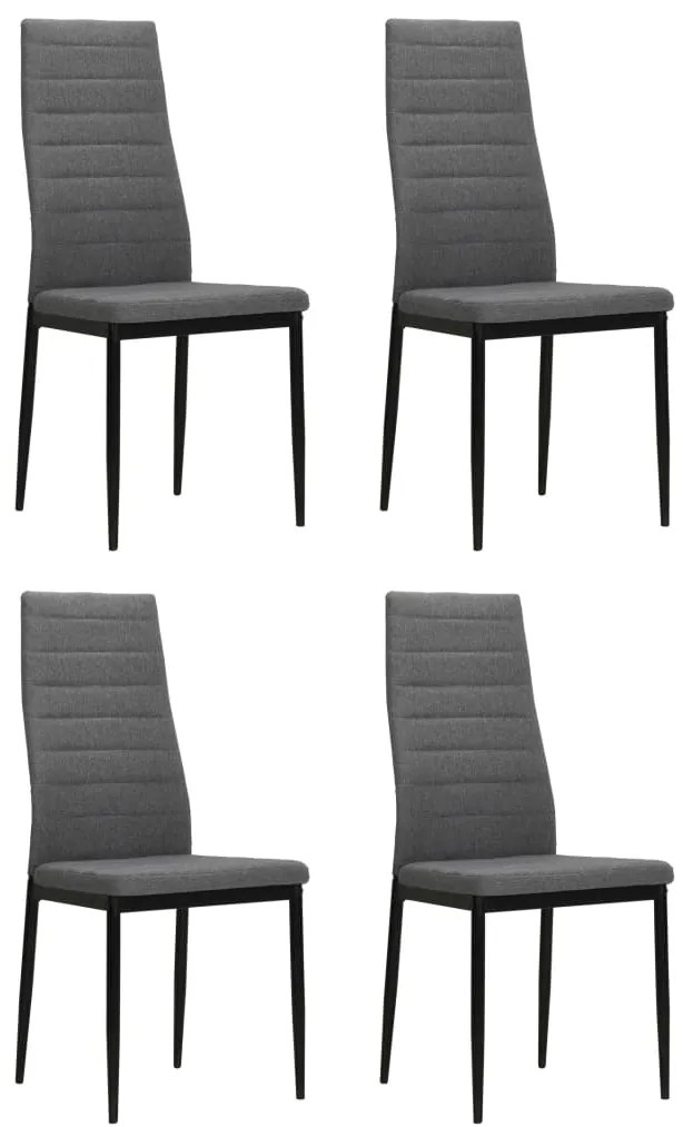 vidaXL Scaune de bucătărie pivotante, 4 buc., gri deschis, textil