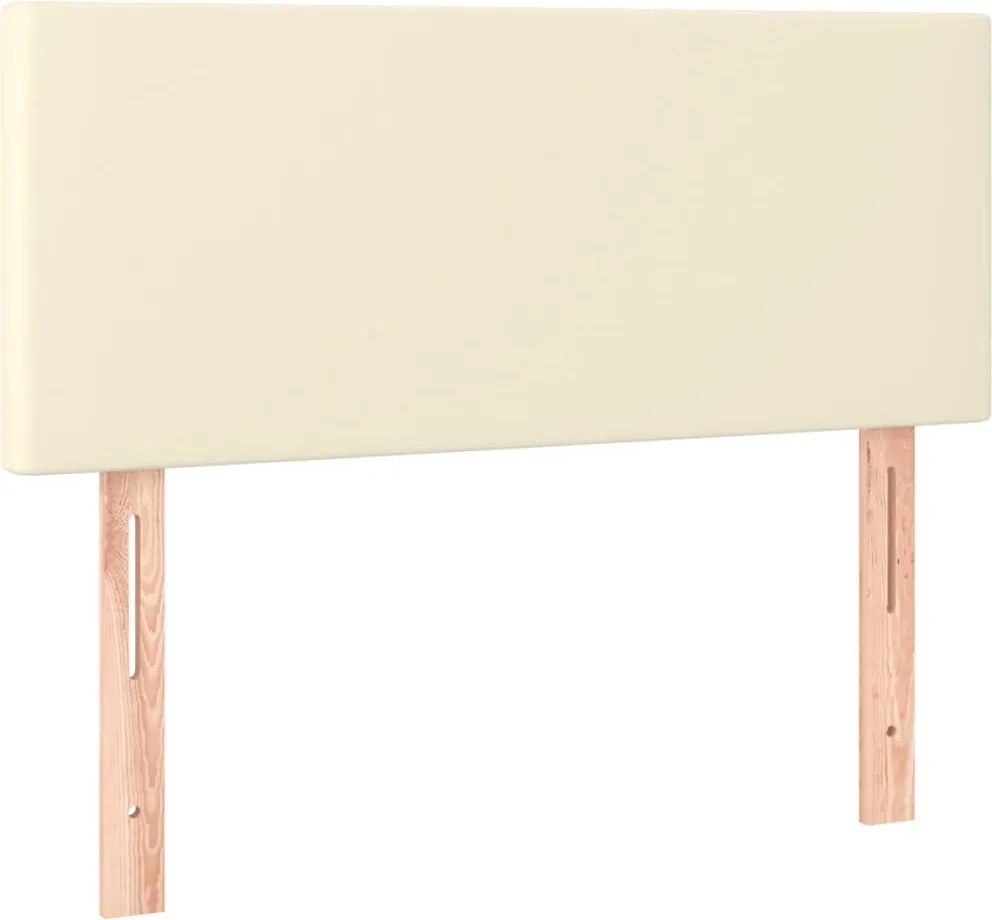 vidaXL Tăblie de pat, crem, 90x5x78/88 cm, piele ecologică