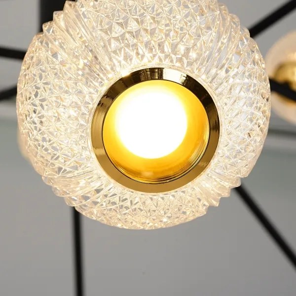 Lustră LED pe tijă GELA 12xLED/5W/230V 3000K negru/auriu