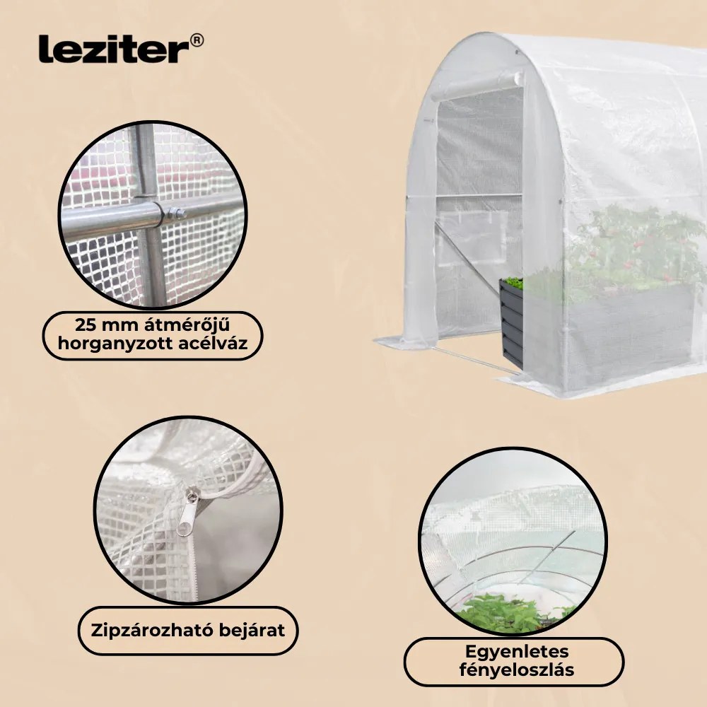 Cort din folie 200x200x300 cm cu cadru ranforsat + folie albă