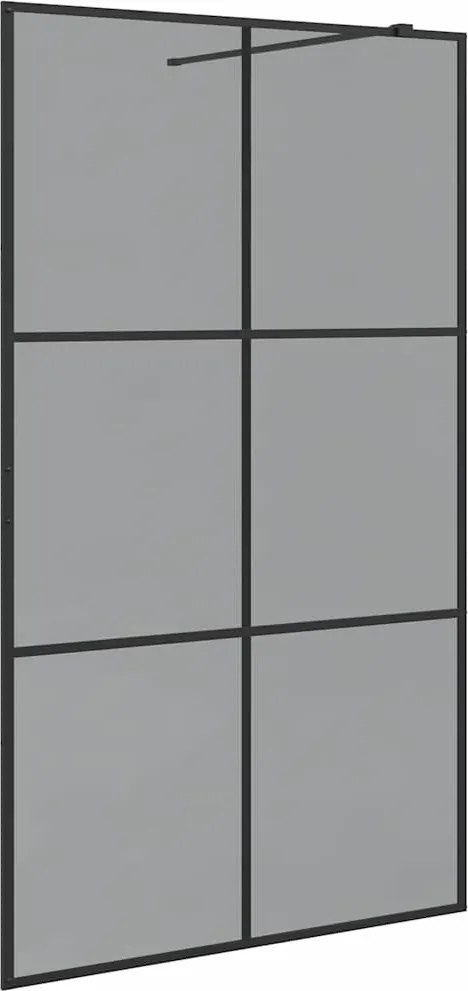 vidaXL Zid de duș walk-in Negru 115 x 195 cm sticlă securizată