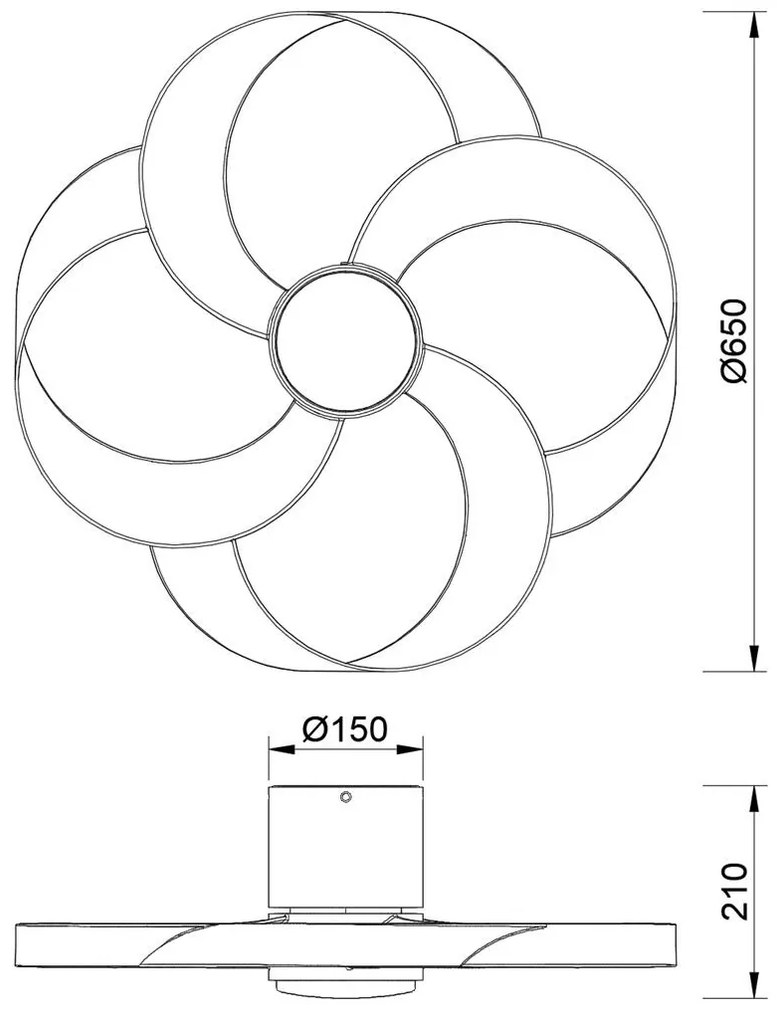 Lustra LED, Ventilator minimalist cu telecomanda, ROSE alb MA-8705