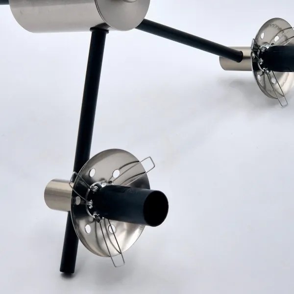 Lustră pe tijă LILOU 6xE14/5W/230V crom mat/fumuriu