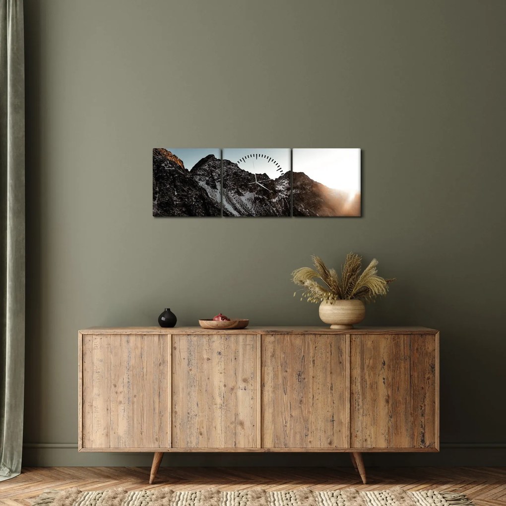 Tablou - Lanț de munți stâncos (cu ceas) (90x30 cm)