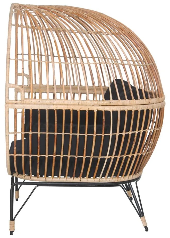 Fotoliu din ratan pentru grădină Bonami Essentials Nodi Black