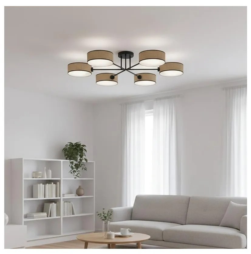 Lustră aplicată MAGA, 6 x E14, 10W, 230V, bej