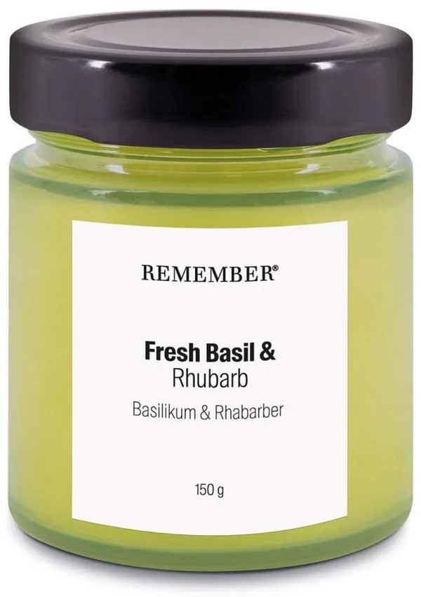 Lumânare parfumată din ceară de soia timp de ardere 35 h Fresh Basil &amp; Rhubarb – Remember