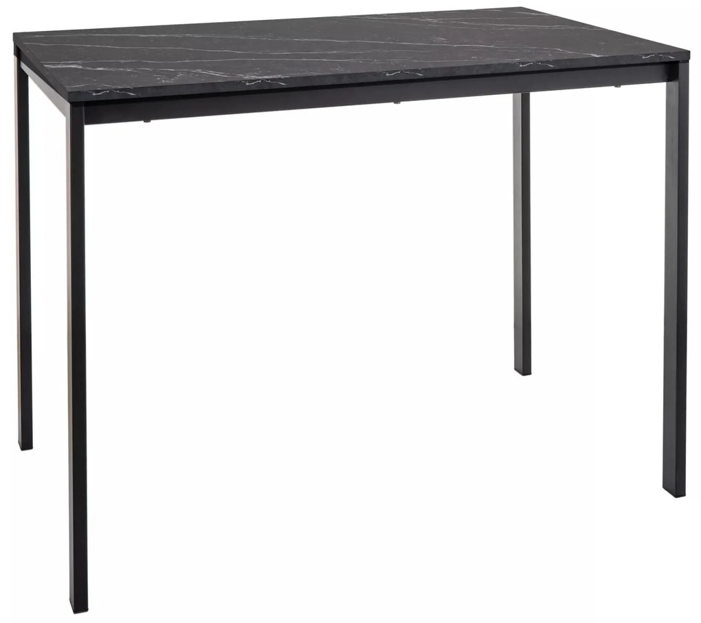 Masa de sufragerie neagra RAMOD 100x60 cm, decor marmura