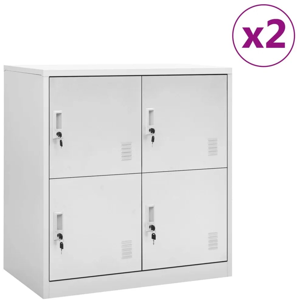 vidaXL Dulapuri vestiar, 2 buc., gri deschis, 90x45x92,5 cm, oțel