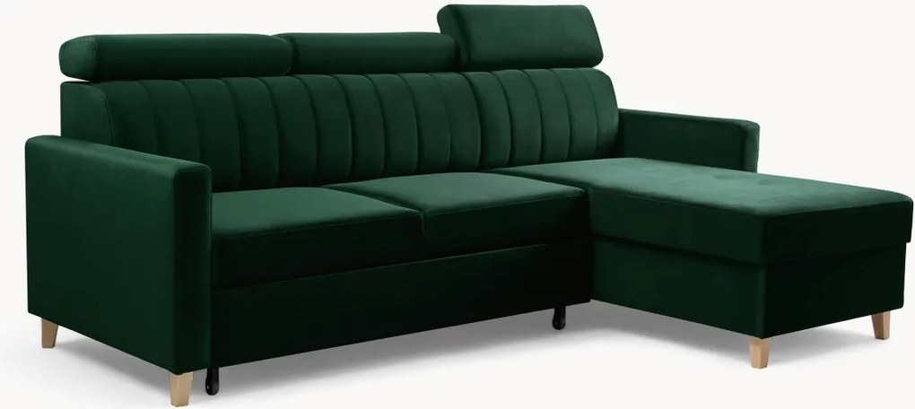Colțar extensibil Vario universal dreapta/stânga - catifea verde Bluvel 78