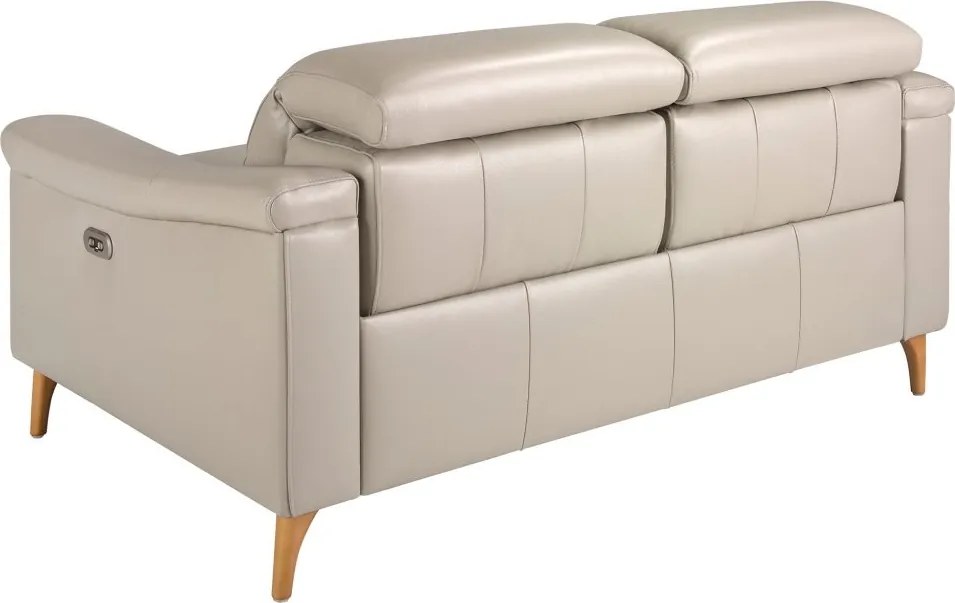 Canapea 2 locuri eleganta, design LUX cu functia relax Cowhide taupe grey