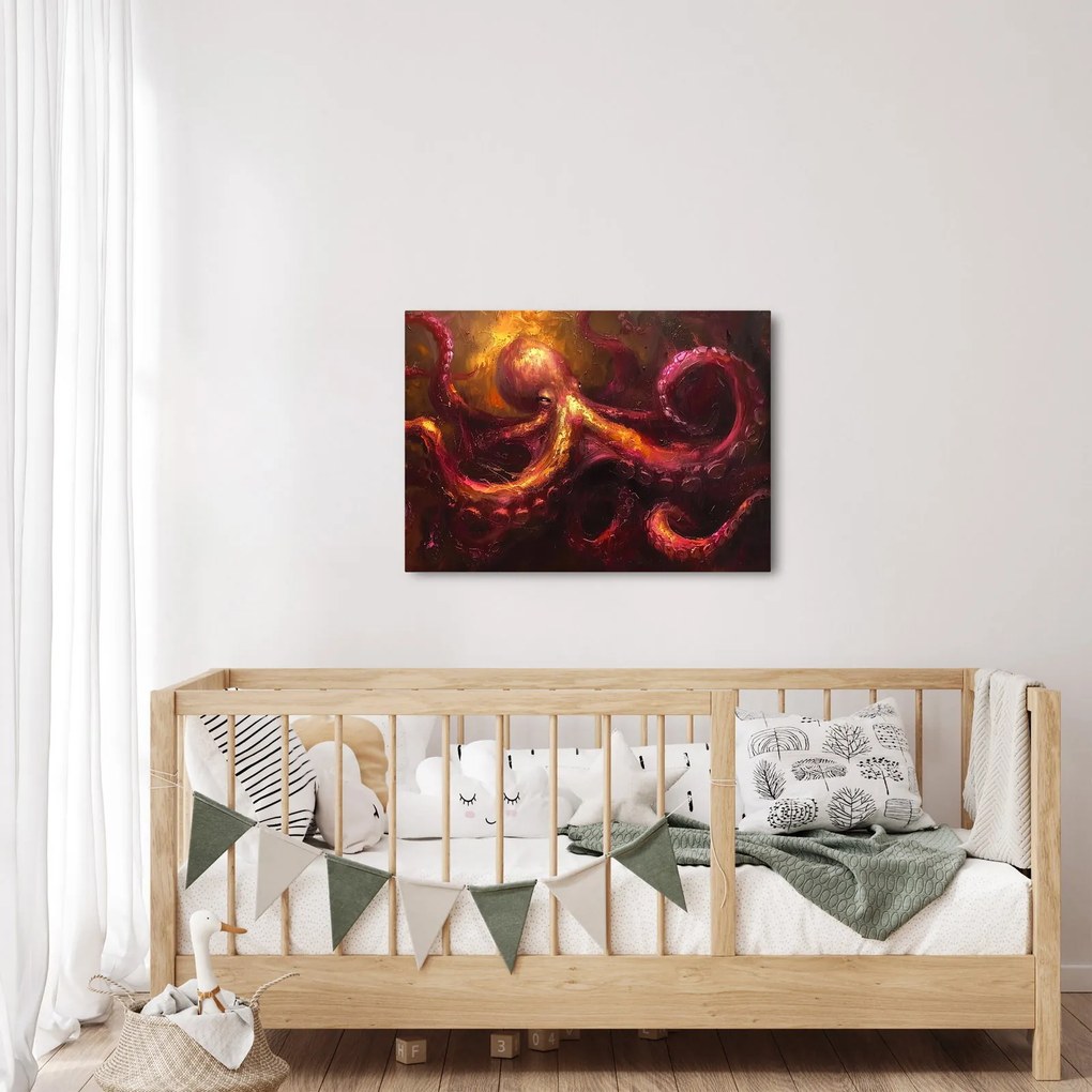 Tablou - Octopus, pictură în ulei (70x50 cm)