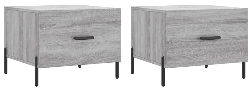 vidaXL Măsuțe de cafea, 2 buc., gri sonoma, 50x50x40 cm, lemn compozit