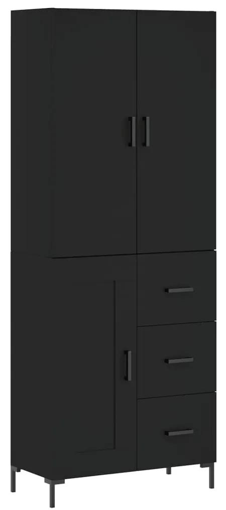3196012 vidaXL Dulap înalt, negru, 69,5x34x180 cm, lemn compozit