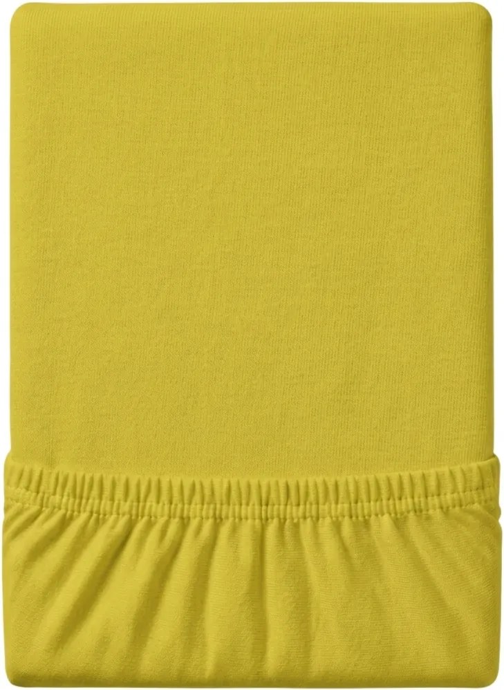 Cearsaf Jersey EXCLUSIVE cu elastic 180 x 200 cm galben Gramaj (densitatea fibrelor): Lux (190 g/m2)