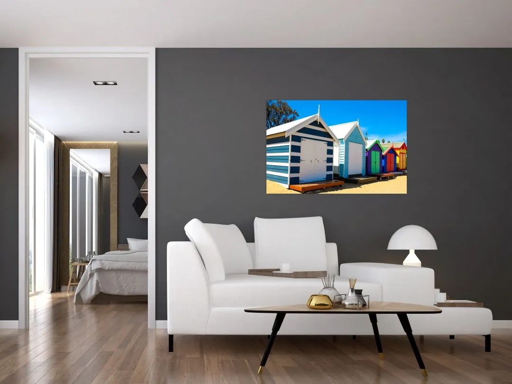 Tablou - Plaja Brighton, Melbourne, Australia (90x60 cm)