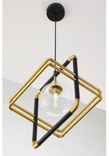 Lustră pe cablu Jupiter 2028 FIORI 1xG9/10W/230V negru/auriu/transparent