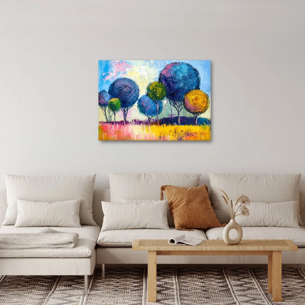 Tablou - Copaci, pictură în ulei (70x50 cm)