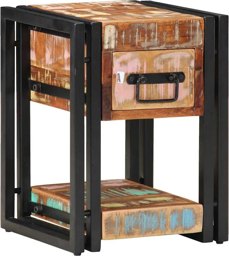 vidaXL Dulap de noapte cu sertar 2 pcs Multicolour 30 x 30 x 40 cm