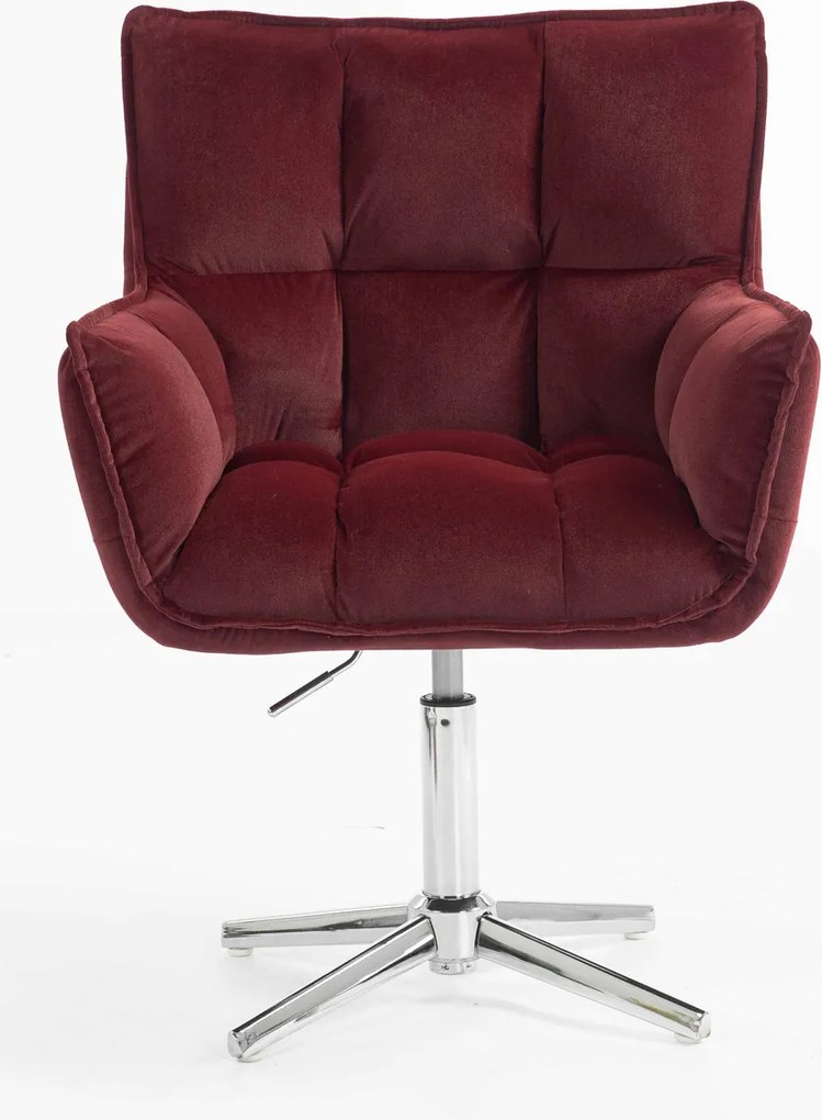 HR560CROSS Scaun Catifea Bordo Merlot cu Bază Cromata