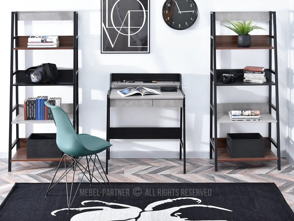 Masă PC Borge (beton + negru). Promo -17%. 1109733