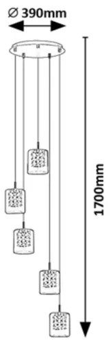 Lustră de cristal pe cablu DUCHESS 5xG9/40W/230V Rabalux 3117