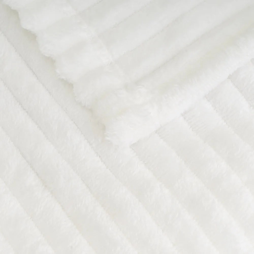 Pătură albă din micropluș-cocolino 130x160 cm Fur Velvet – Casa Selección