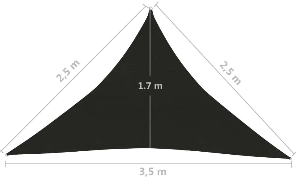 Parasolar, negru, 2,5x2,5x3,5 m, HDPE, 160 g m   Negru, 2.5 x 2.5 x 3.5 m
