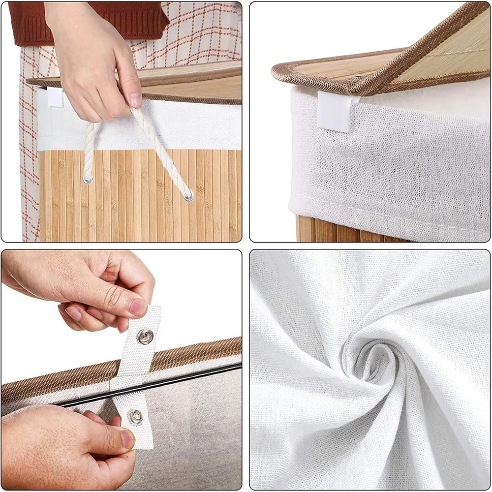 Coș de rufe din bambus 60x40x61.5cm