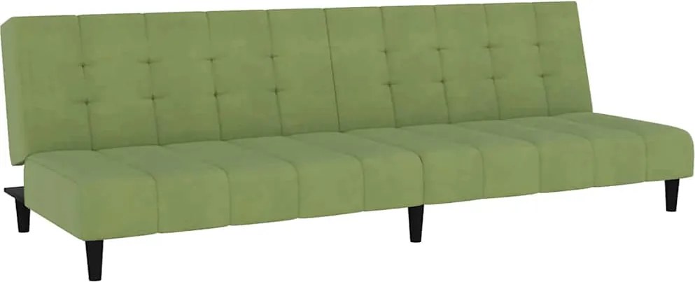 vidaXL Canapea extensibilă cu 2 locuri, verde deschis, catifea
