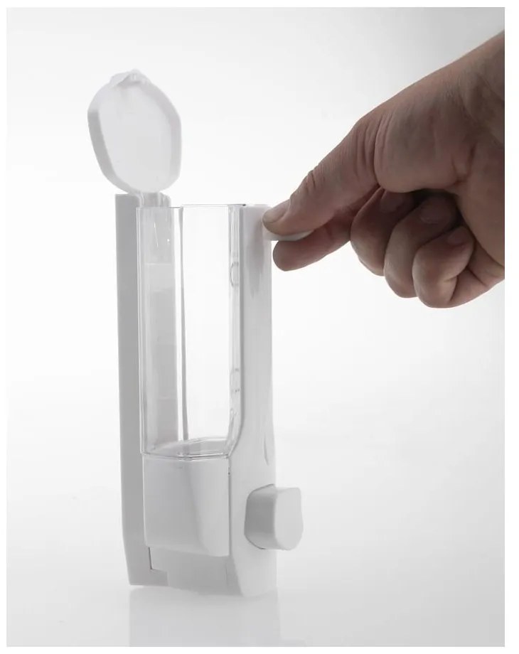 Dozator de săpun lichid argintiu lucios de montat pe perete din plastic 350 ml Aqualine – Sapho