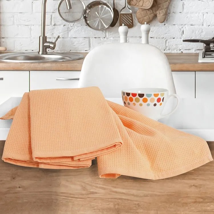 Șervet de bucătărie B.E.S. Petrovice vafe, caisă, 40 x 60 cm, set 3 buc.