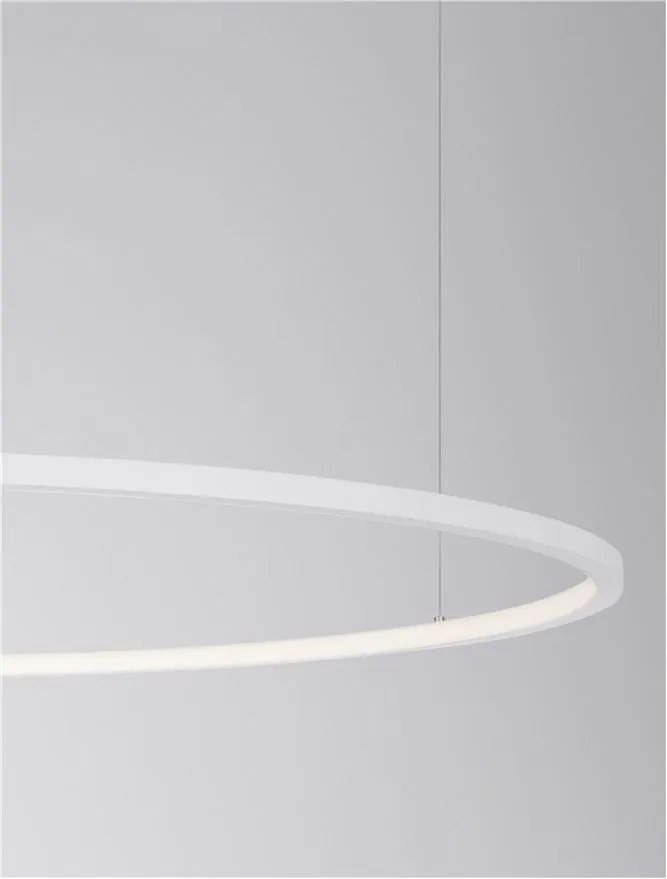 Lustra LED suspendata design modern circular TARQUIN D-100cm alba