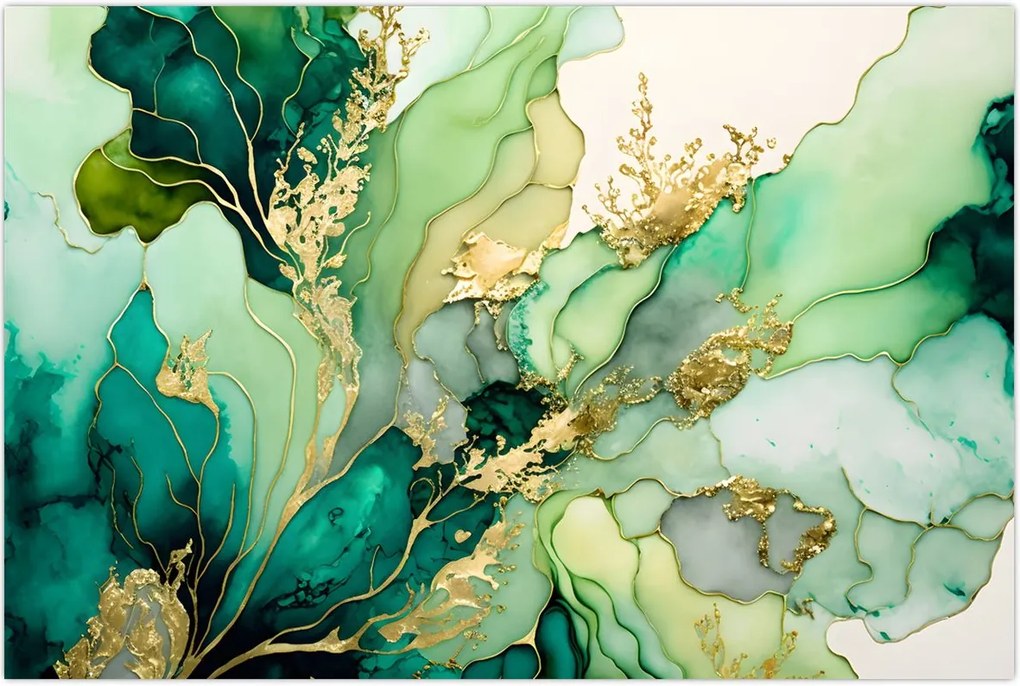 Tablou - Abstractizare verde (90x60 cm)