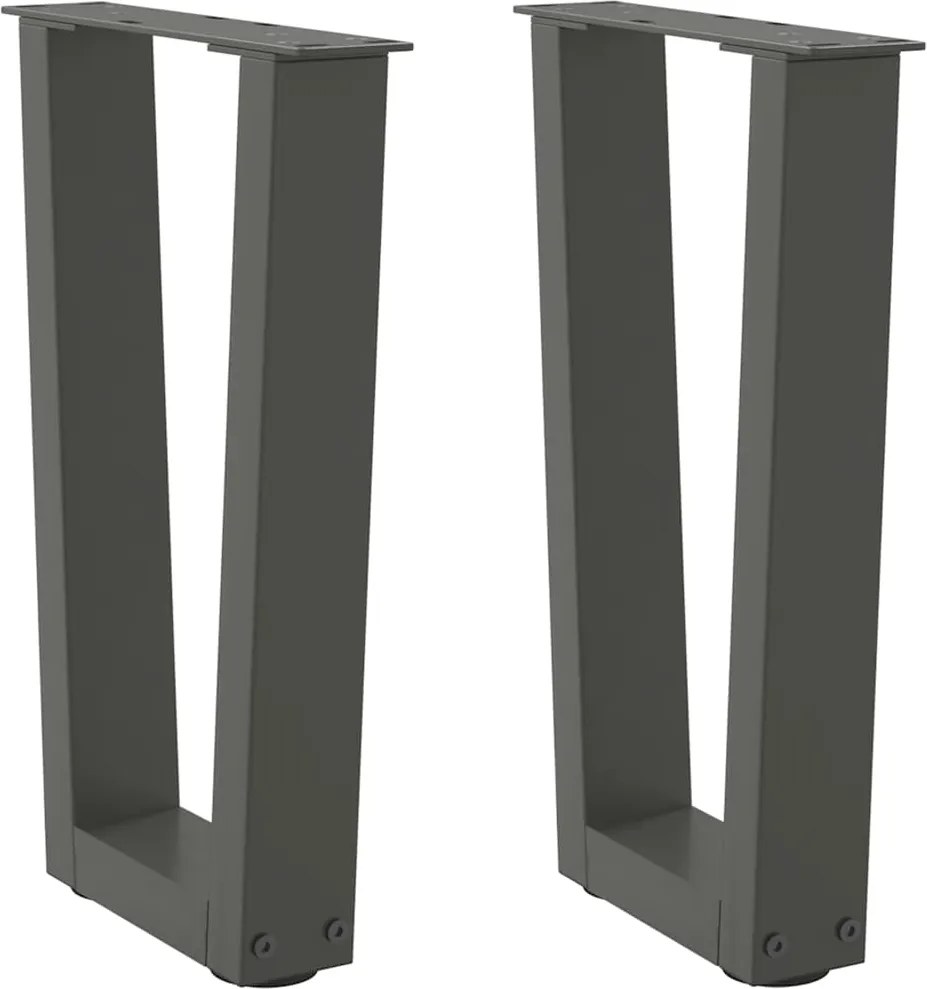 vidaXL Picioare pentru măsuță de cafea în formă de V, 2 buc., antracit, 28x(42-43,3) cm, oțel
