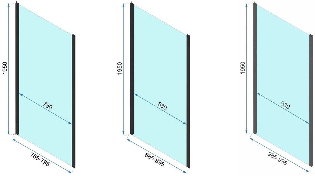 Cabina dus Rapid Swing Crom 100x80cm, Rea