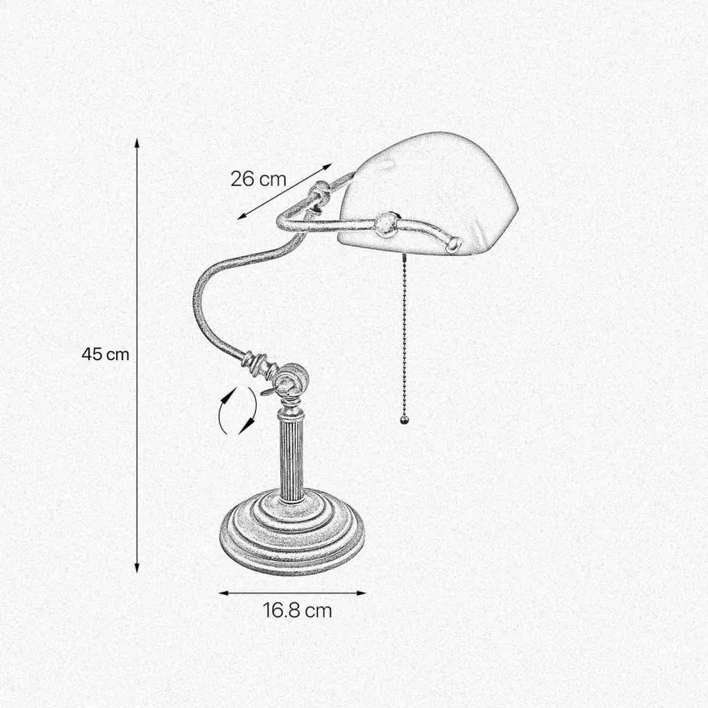 Lampa de birou din alama design clasic Banker