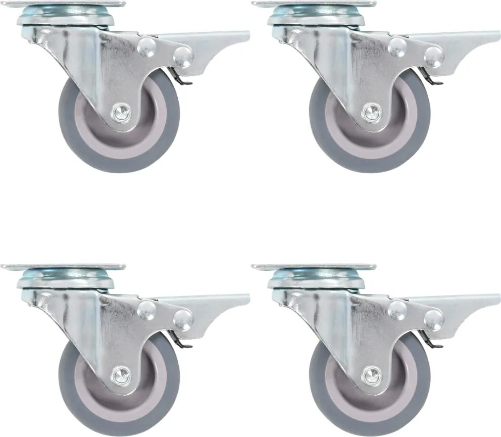 vidaXL Roți pivotante cu frâne duble, 4 buc., 50 mm
