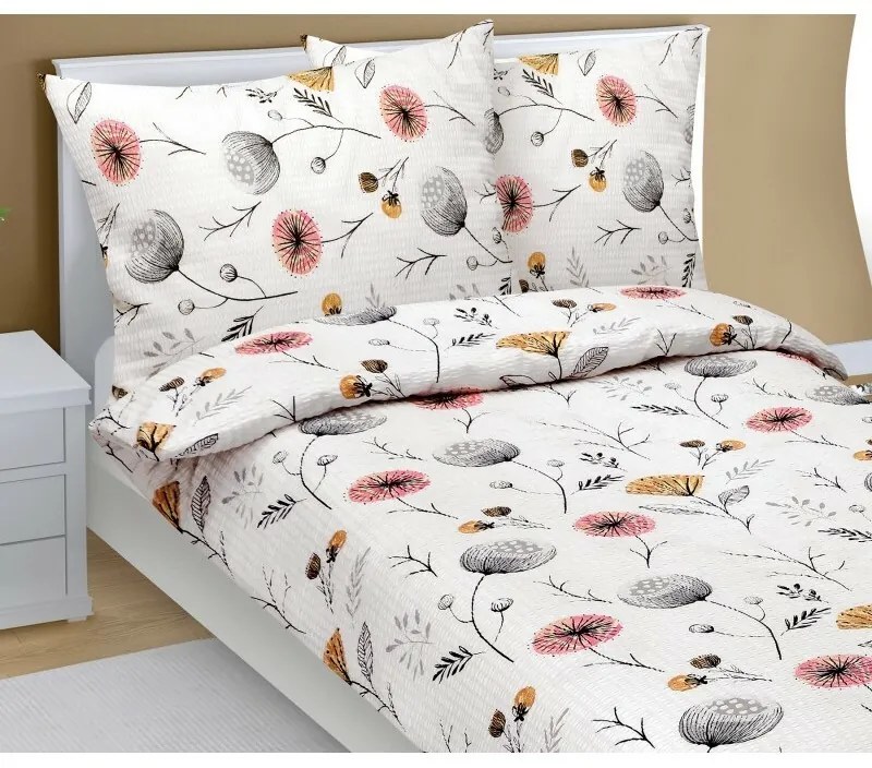 Bellatex Crepe lenjerie Makovice bej , 140 x 220,70 x 90 cm, 140 x 220 cm, 70 x 90 cm