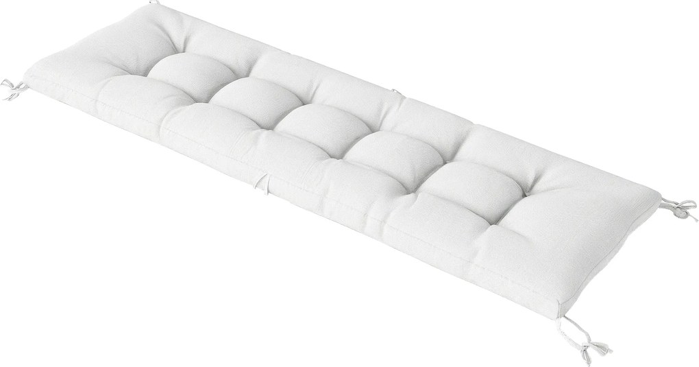 Outsunny Pernă pentru Bancă de Exterior cu Chingi de Prindere Protecție UV50+ Revenire Lentă Interior Exterior 198x65x13 cm Crem | Aosom Romania