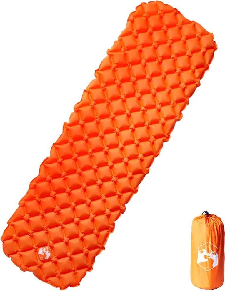 vidaXL Saltea gonflabilă de camping, 1 persoană portocaliu 190x58x6 cm