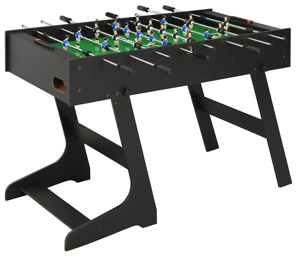 vidaXL Masă de fotbal pliantă, negru, 121 x 61 x 80 cm